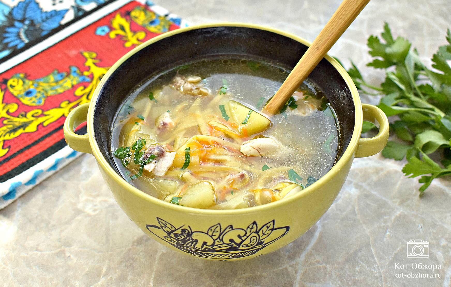 Суп с лапшой пошаговый рецепт с фото куриный и картошкой