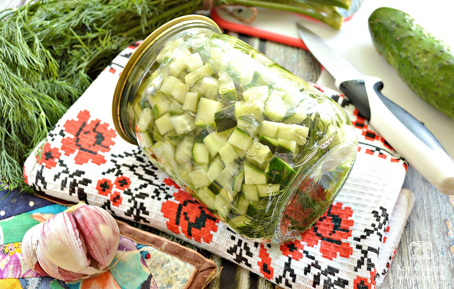 Салат из огурцов на зиму без стерилизации — рецепт с фото пошагово