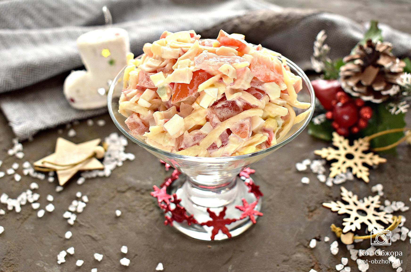 Салат с крабовым мясом, сыром и помидорами - рецепт автора Марина Алексеева 💫Амбассадор