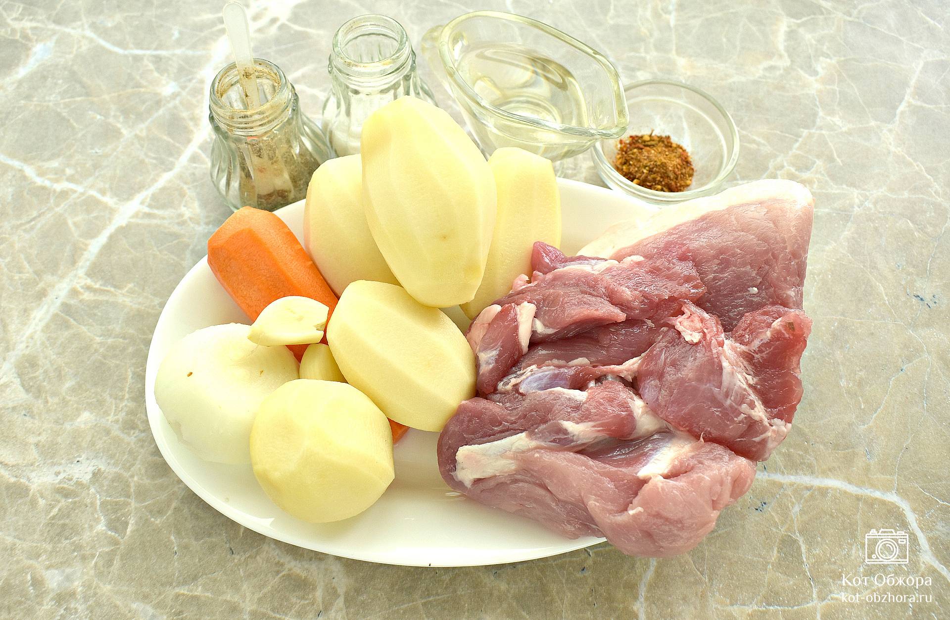 Картошка с мясом в духовке пошаговый рецепт с фото