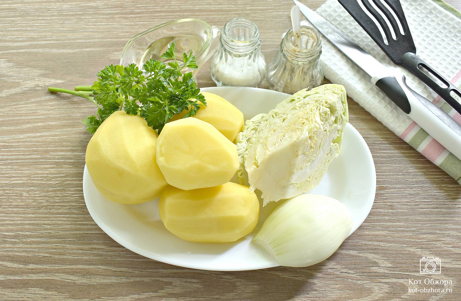 Жареная картошка с капустой