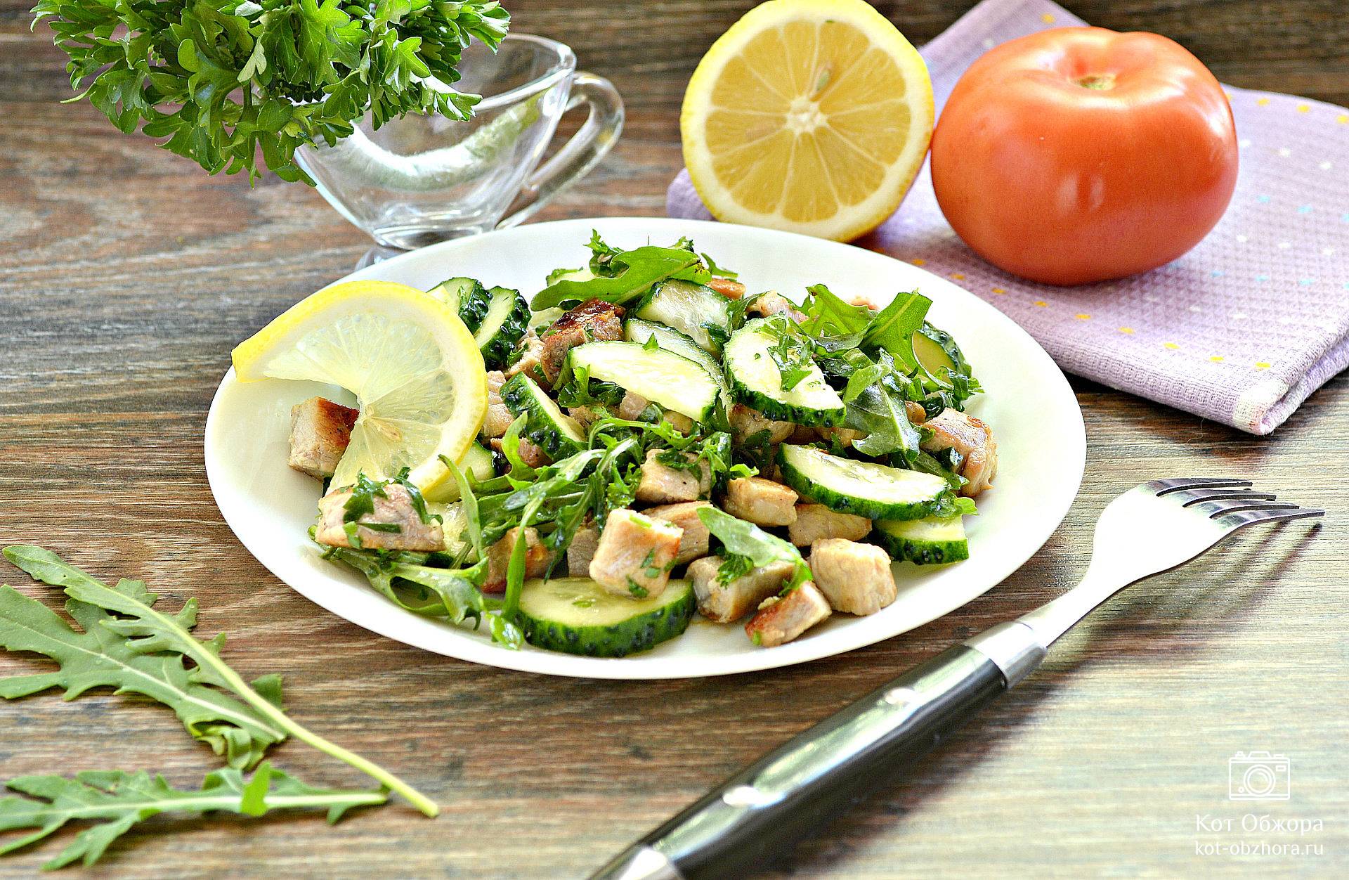 Славный салат со свининой – пошаговый рецепт приготовления с фото