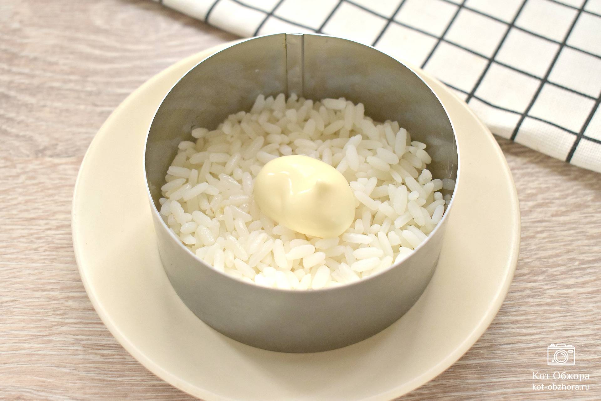 Классическая «Мимоза», только с рисом