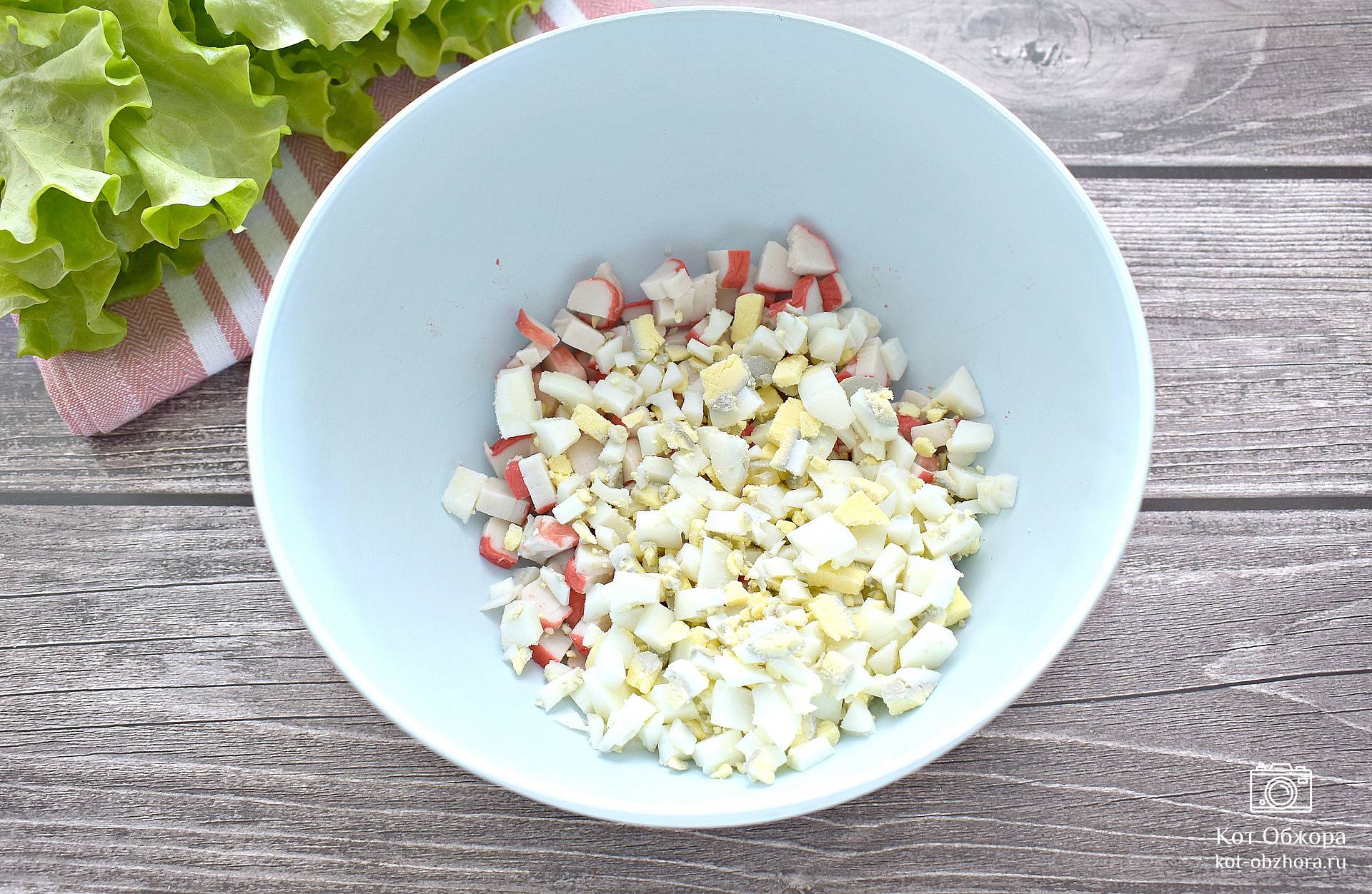 Крабовый салат без риса - классический пошаговый рецепт с фото