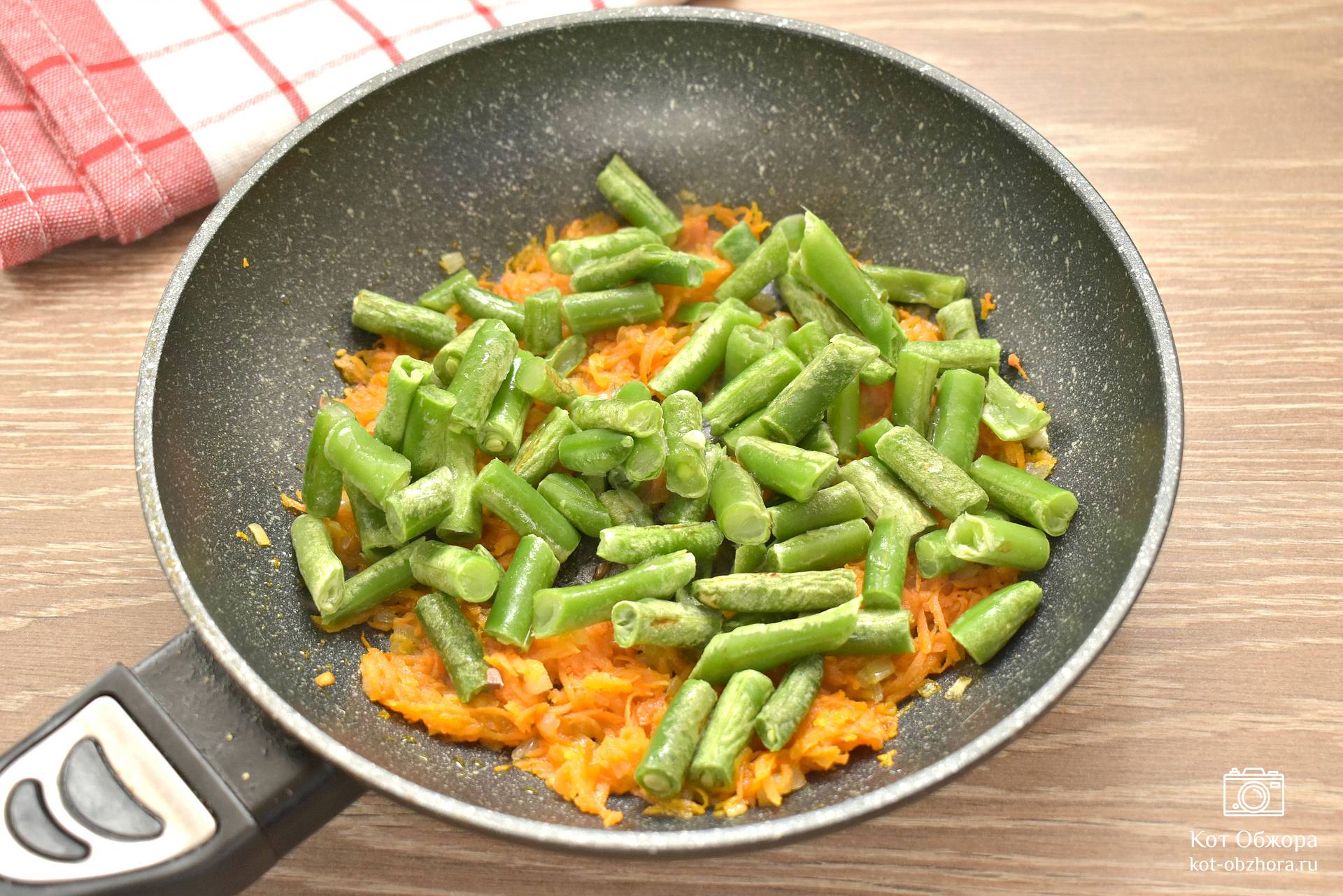 Рис со стручковой фасолью и овощами - Пошаговый рецепт с фото. Вторые блюда. Блюда из овощей