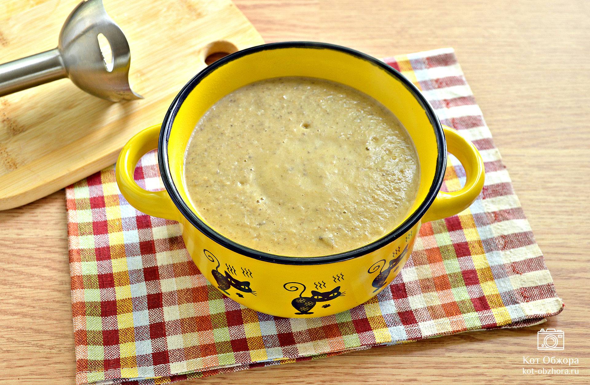 Суп-пюре из шампиньонов и картофеля