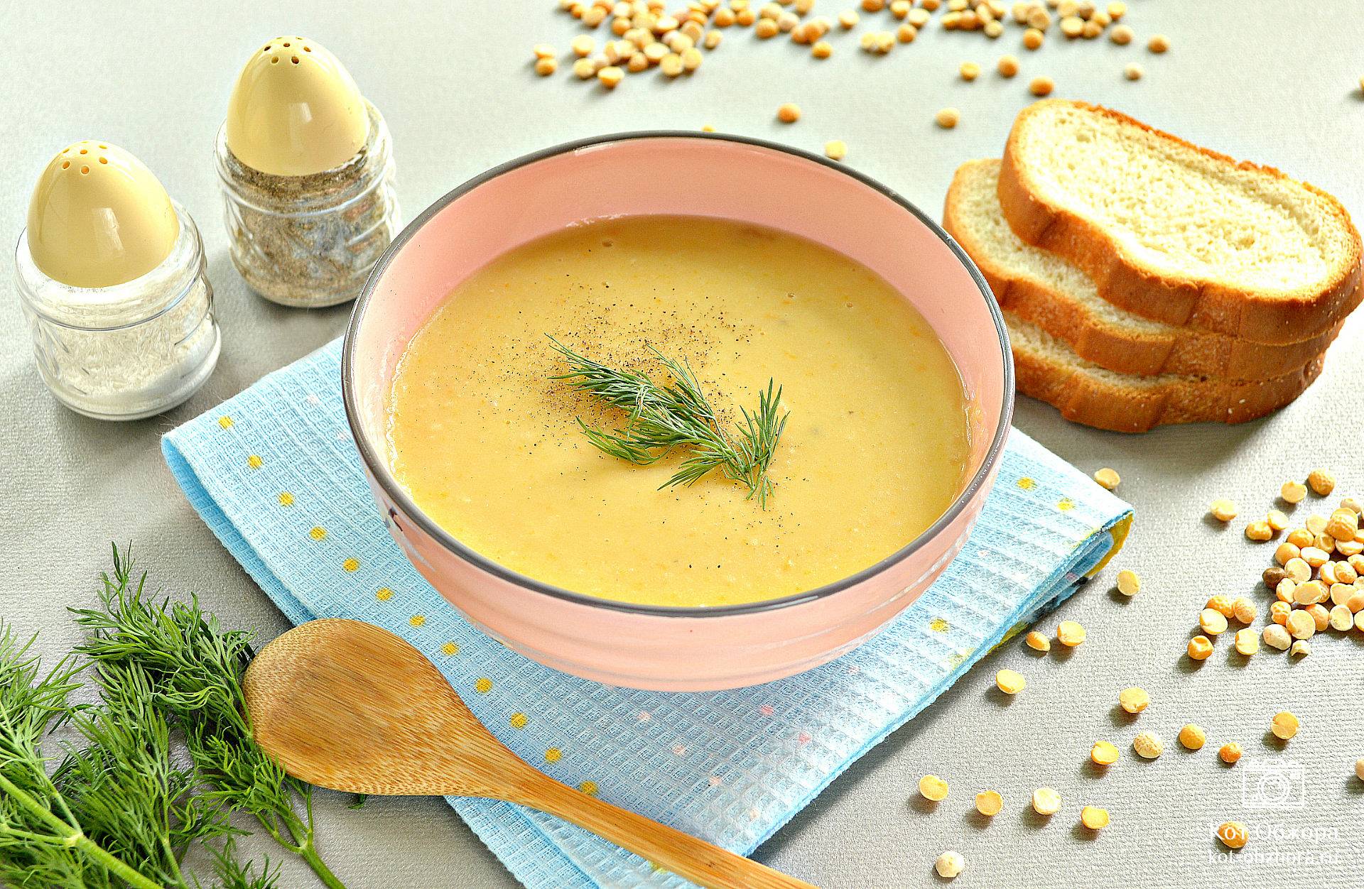 Суп-пюре из гороха, пошаговый рецепт на 5 ккал, фото, ингредиенты - Ольга