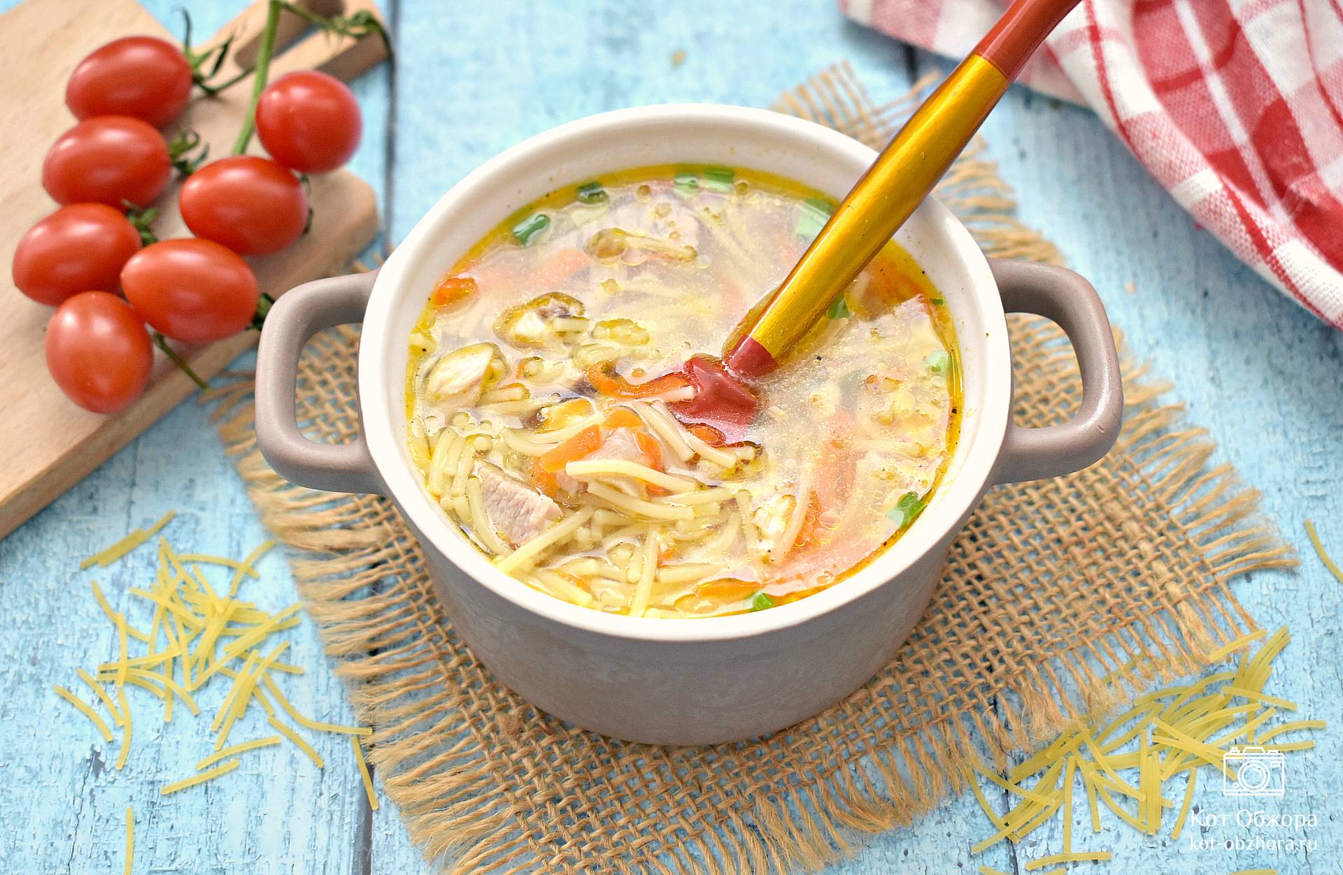 Мясной суп с вермишелью без картошки — пошаговый рецепт с фото