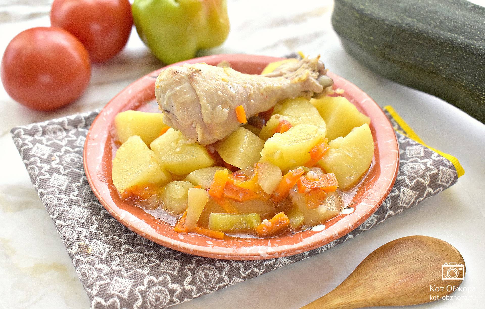 Овощное рагу с курицей, кабачками и баклажанами — рецепт с фото пошагово