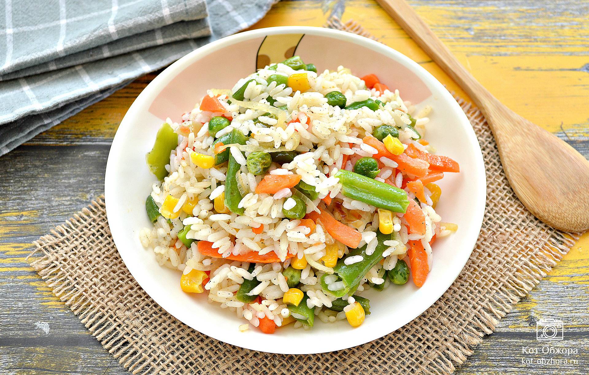Рис с овощами рецепт на сковороде