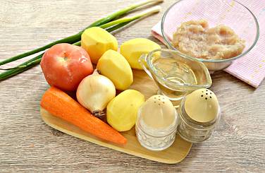 Для варки супа берём нужные продукты