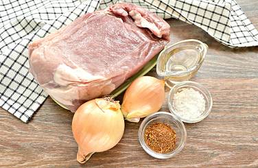 Подготовим для жарки шашлыка из свинины нужные продукты