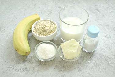 Чтобы приготовить ячневую кашу с бананом, потребуются вот такие продукты