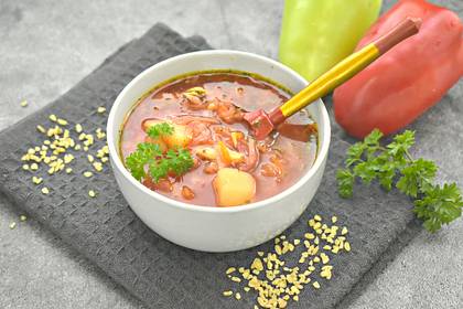 Борщ из свежей капусты с булгуром