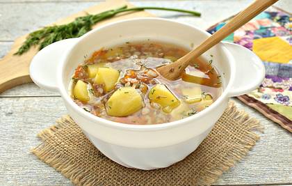 Гречневый суп с картошкой