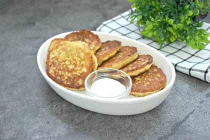 Картофельные оладьи с куриным фаршем