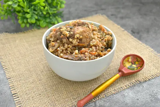 Гречка с уткой и грибами