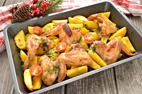 Рецепт курицы с картошкой в духовке