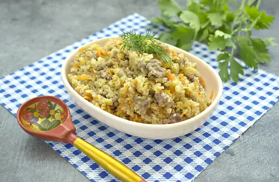 Овсяная каша с фаршем